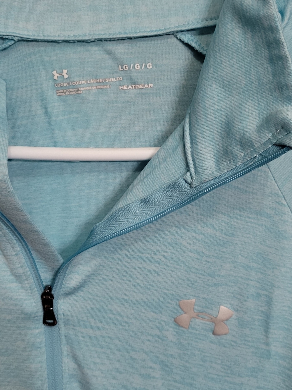 LG Light Blue Under Armour Women’s Zip-Up HeatGear Jacket